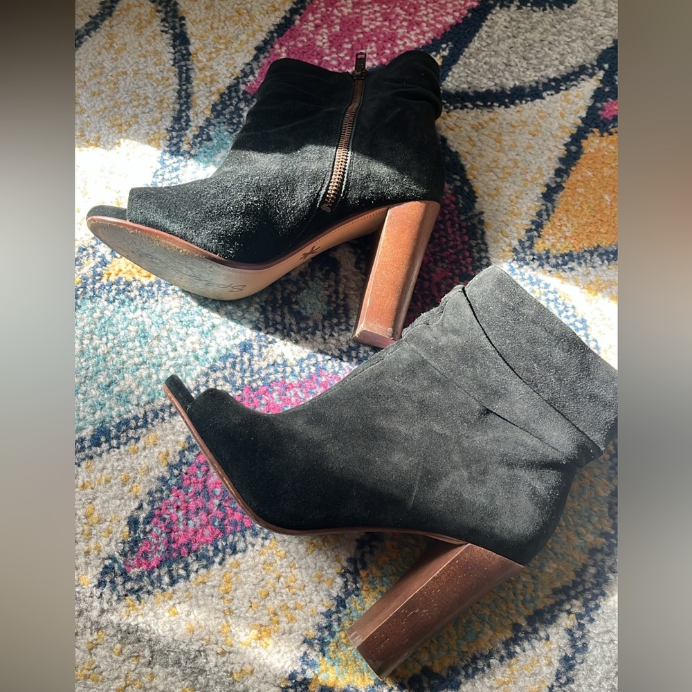 Splendid Black Suede Heeled Boots